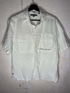 Paper Planes White Short Sleeve Cotton Tencel Button Down Shirt